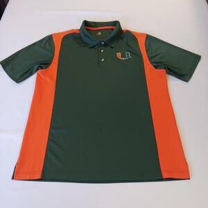 University of Miami Knights Apparel Mens Green/Orange Logo Polo Shirt XL (42-44)